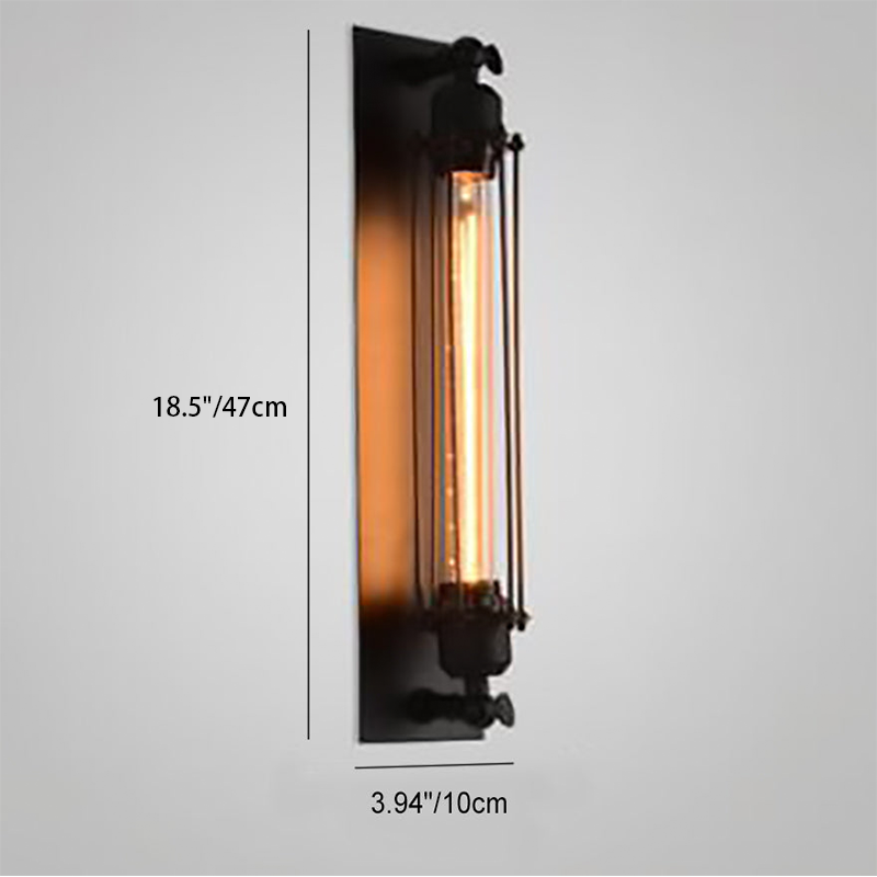 Rectangular Cylinder Iron Living Wall Lamp