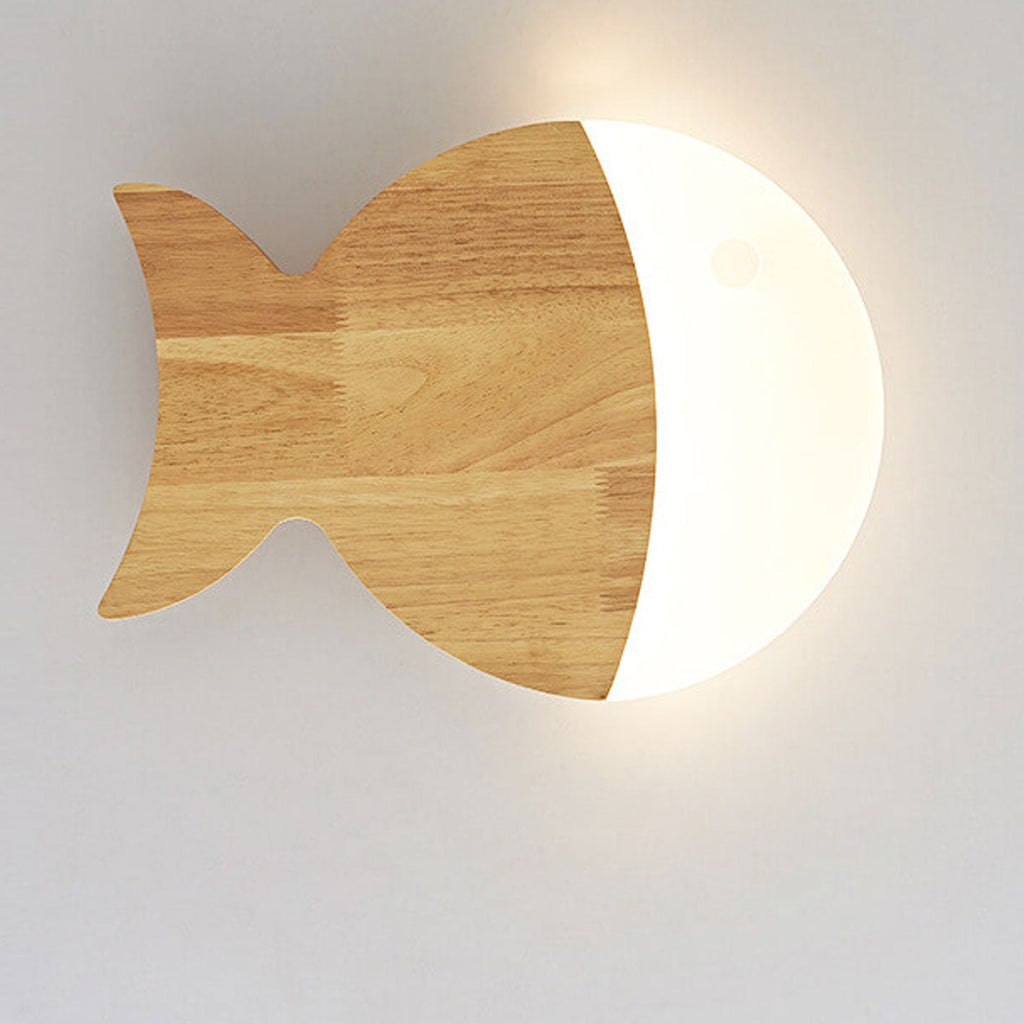 Oak Acrylic Fish Wall Lamp