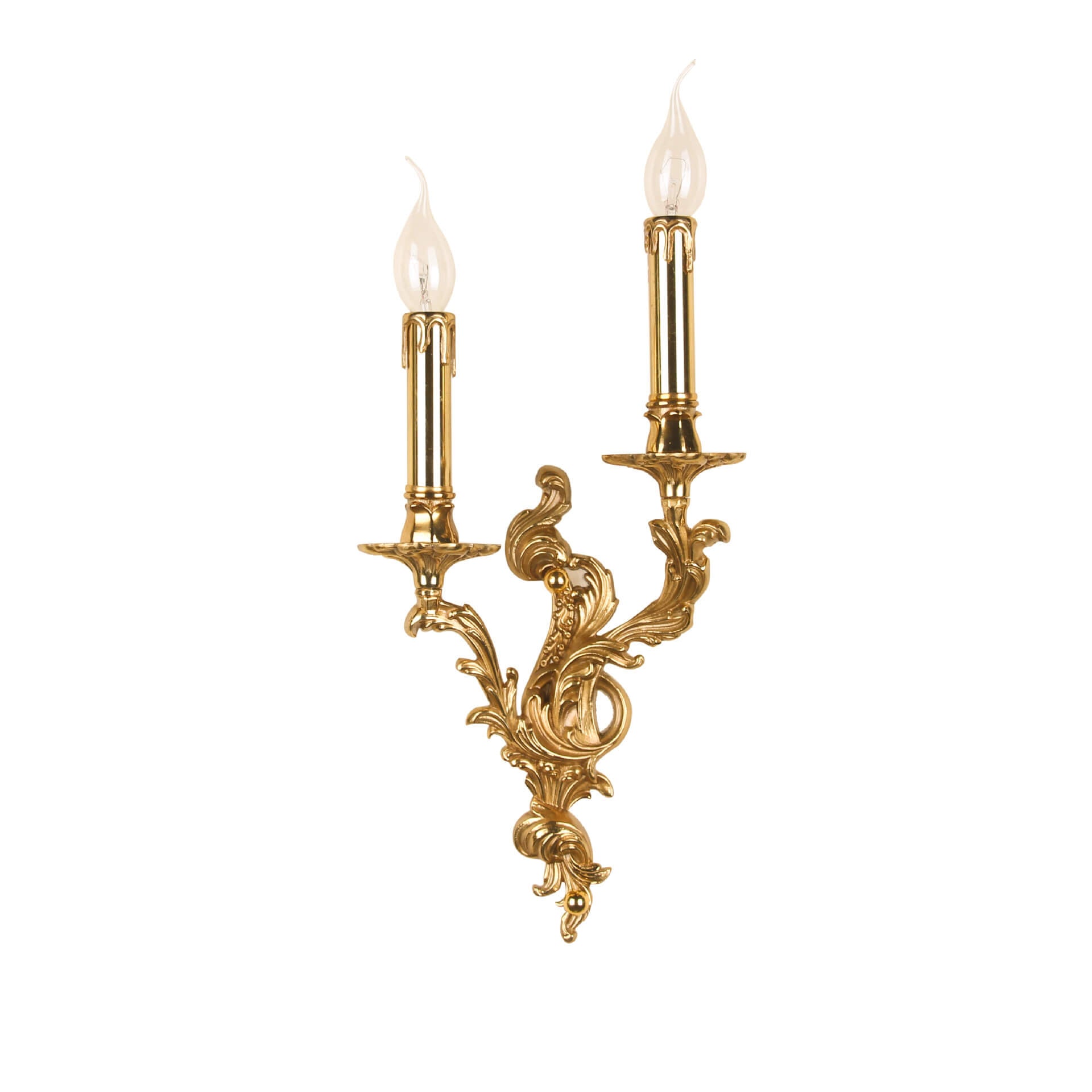 Brass Candle 2/3 2-Light Wall Lamp