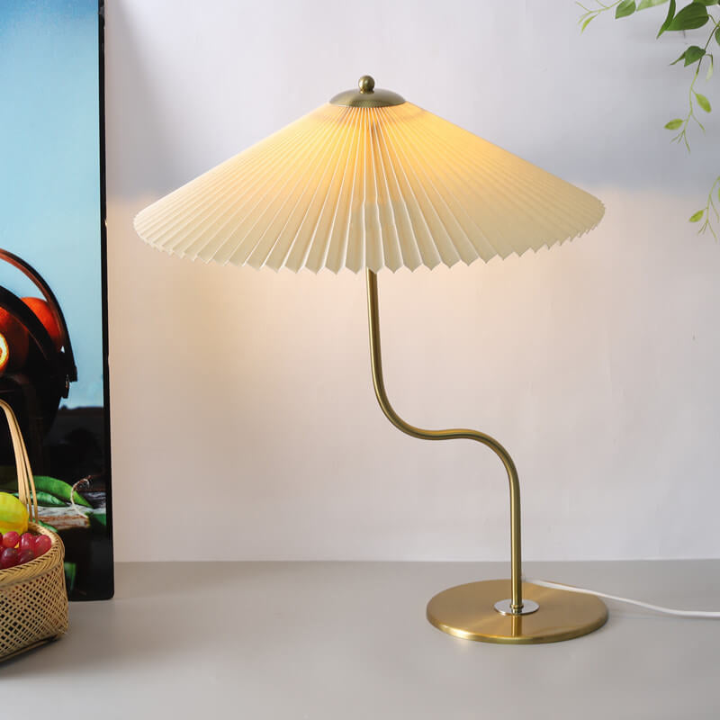 Pleated Umbrella Shaped Decorative Table Lamp