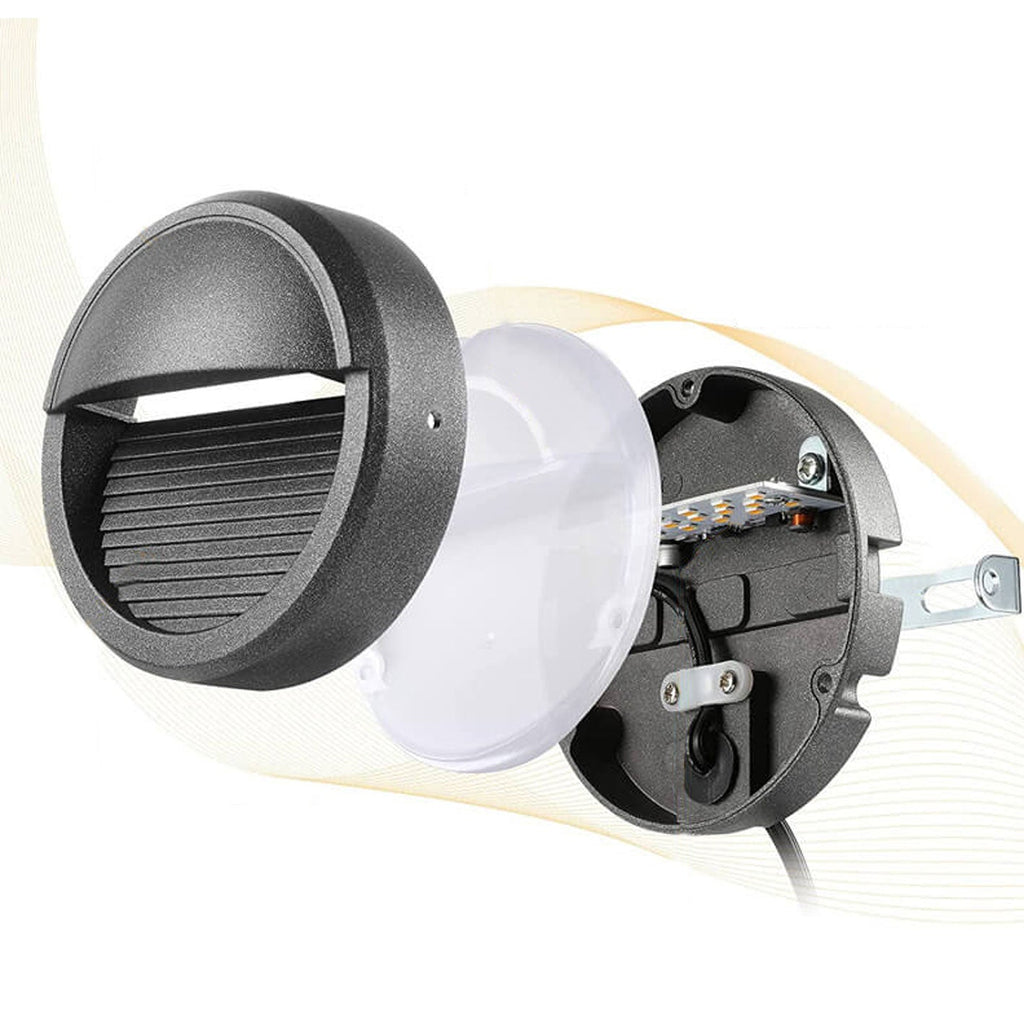 Round Aluminum Stair Enclosure Outdoor Light