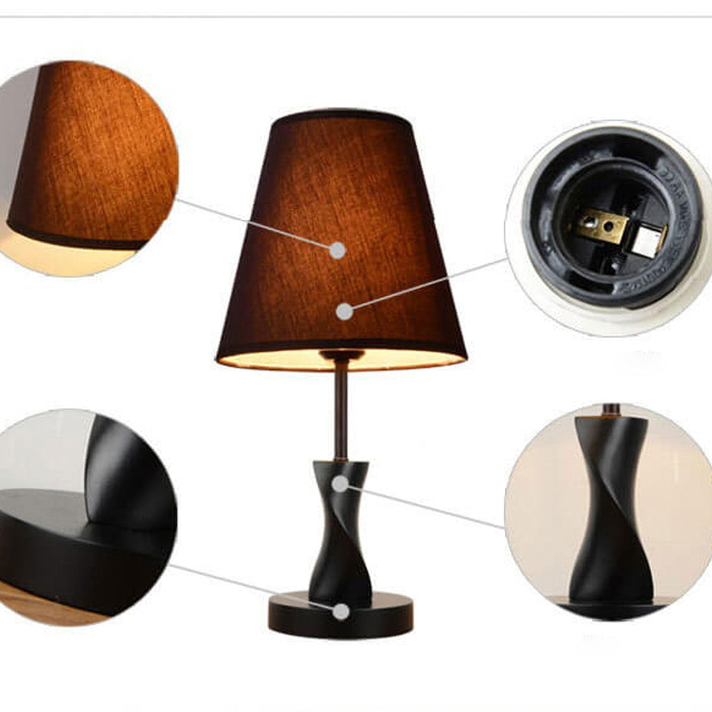 Solid Wood Fabric Table Lamp