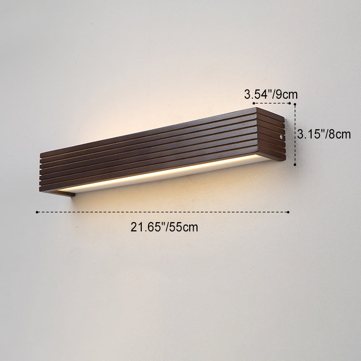 Striped Wood Cuboid Vanity Wall Lamp