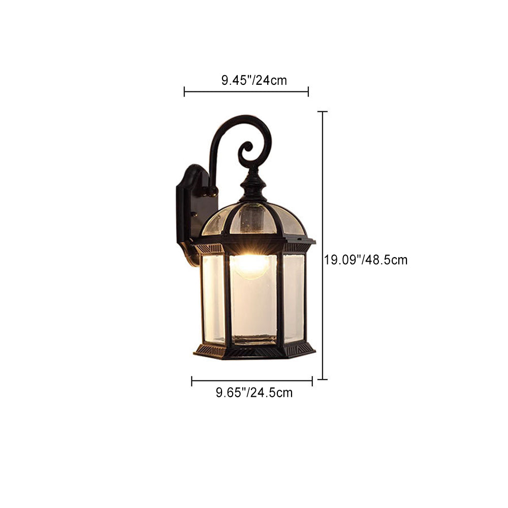 Hexagonal Castle Aluminum Glass Outdoor Light