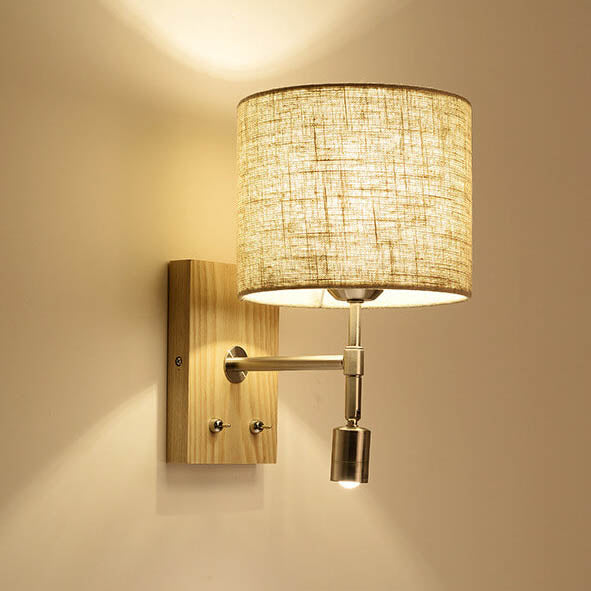 Fabric Wooden Wall Lamp