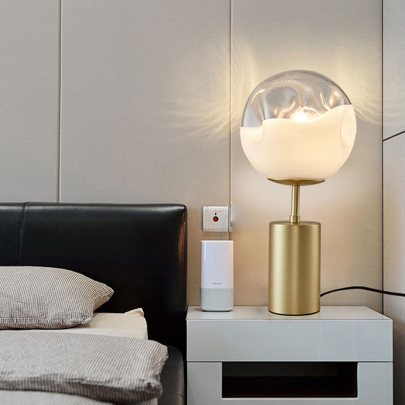 Convex Glass Spherical Table Lamp