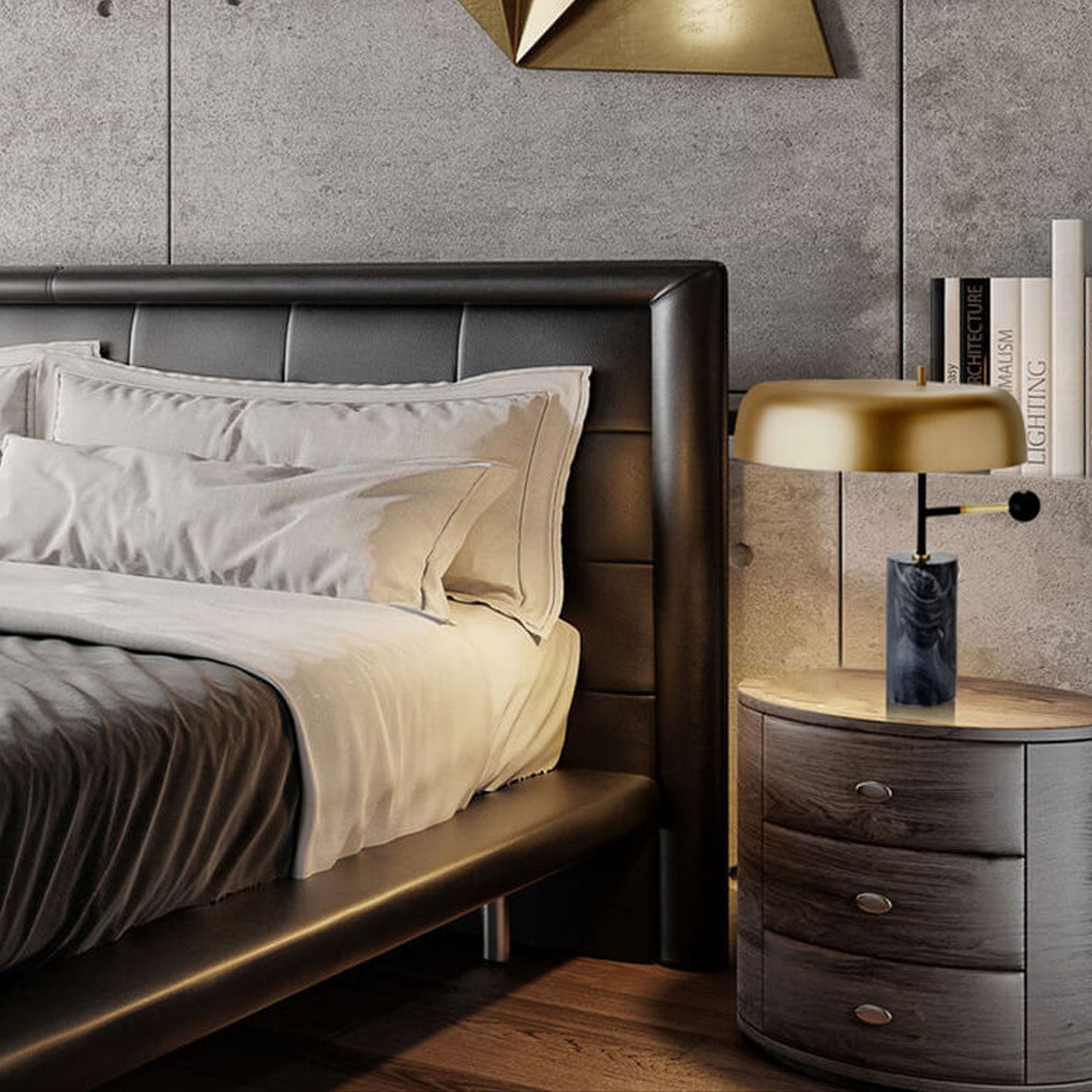 Gold Marble Column Table Lamp