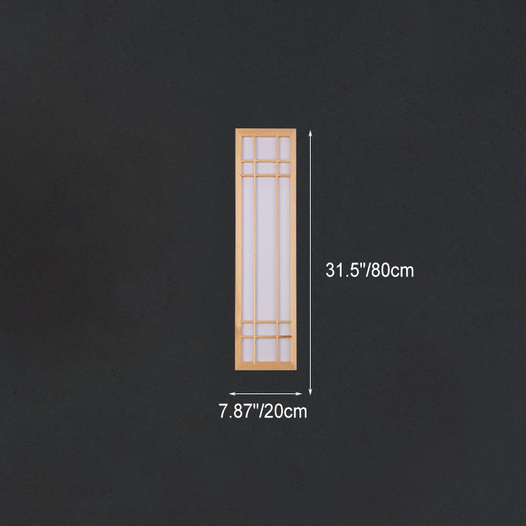 Rectangle Solid Wood Acrylic Wall Lamp