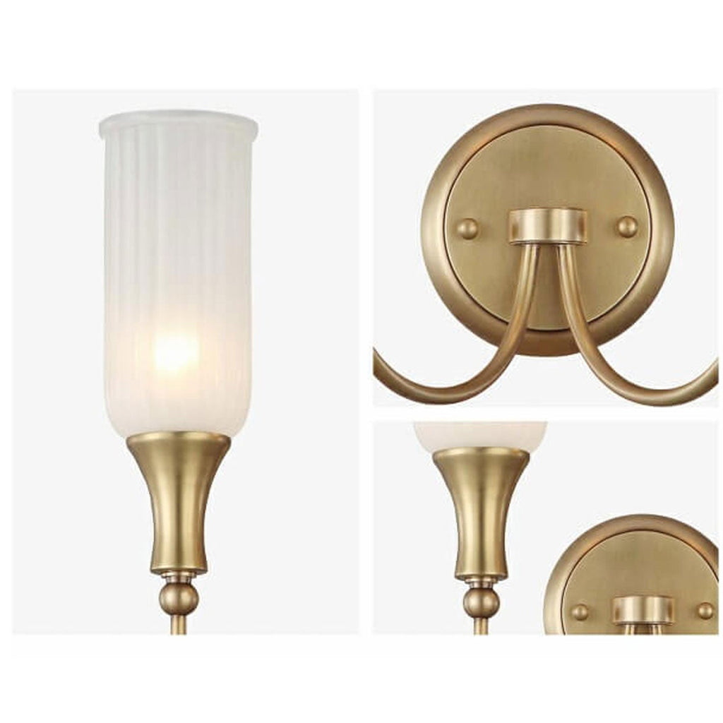 Brass Glass 1/2 Wall Lamp