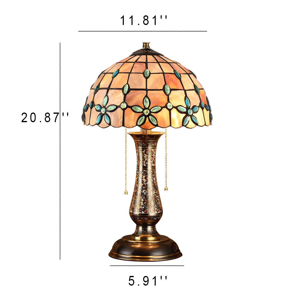 Shell Pattern 2-Light Table Lamp