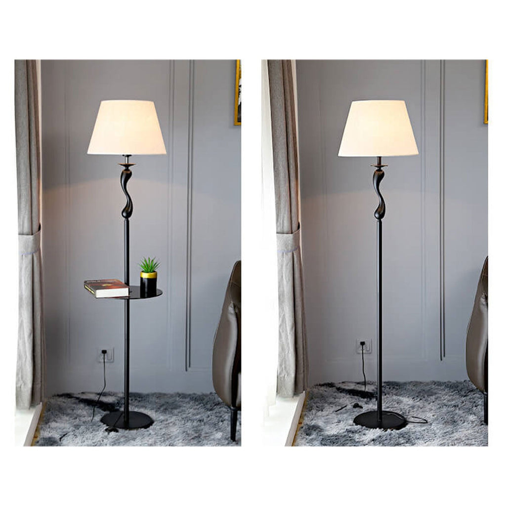 Linen Fabric Dome Iron Floor Lamp