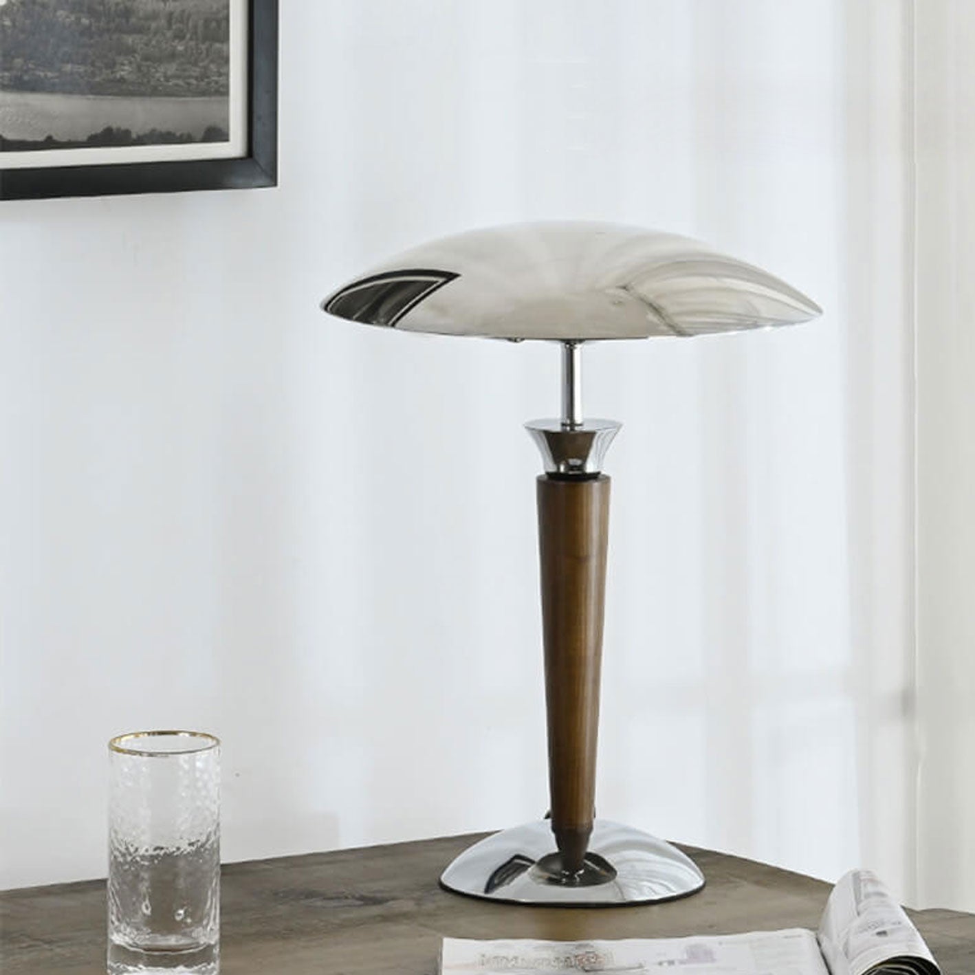 Solid Wood Hardware Table Lamp