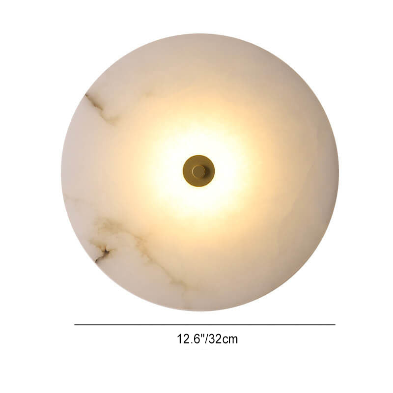 Round Marble Iron Wall Lamp