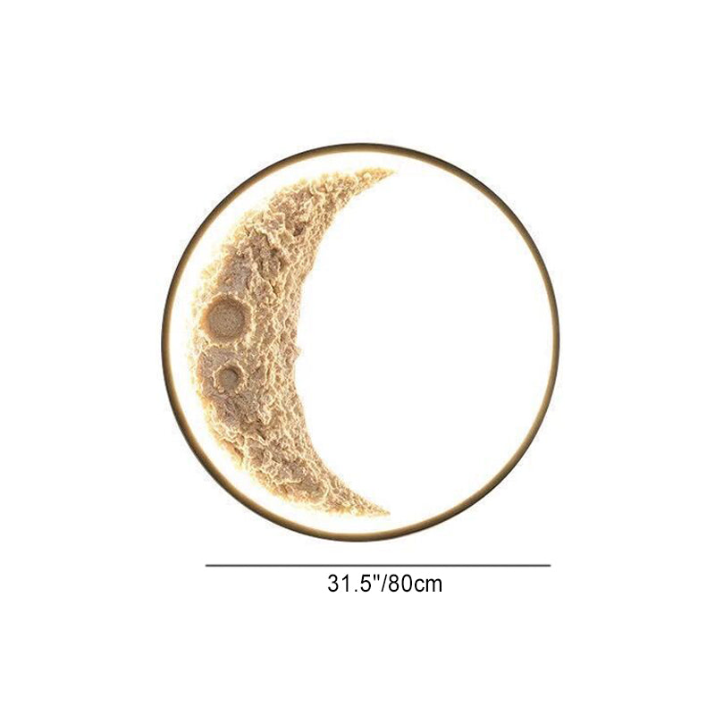 Round Metal Resin Bedroom Wall Lamp