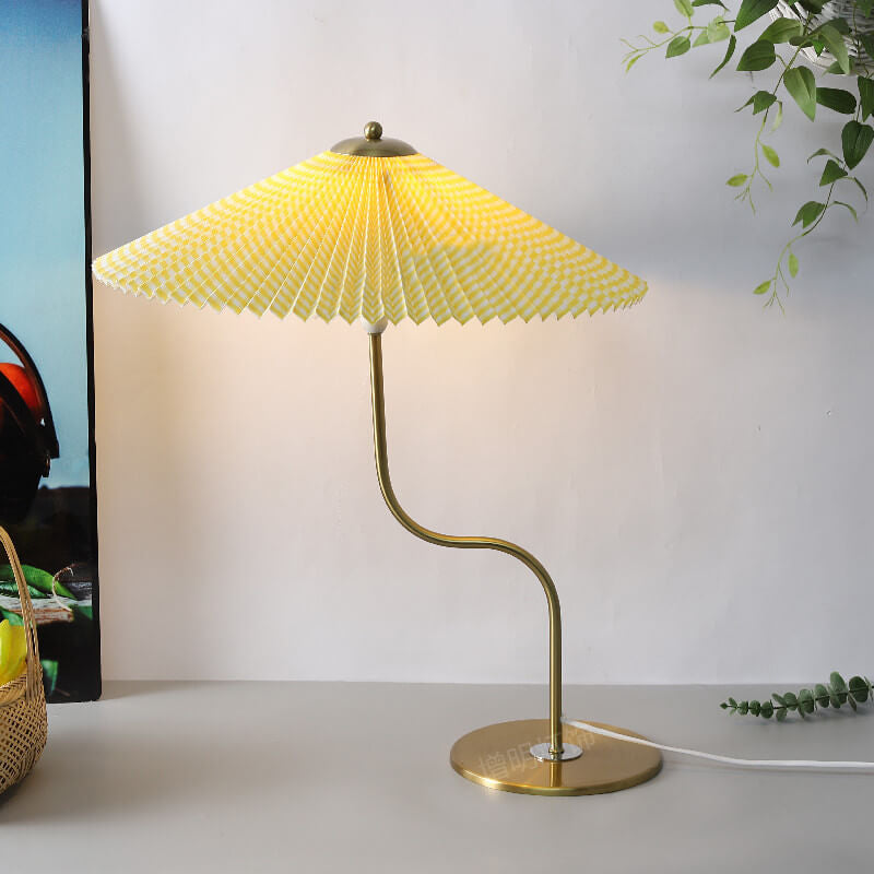 Pleated Umbrella Shaped Decorative Table Lamp