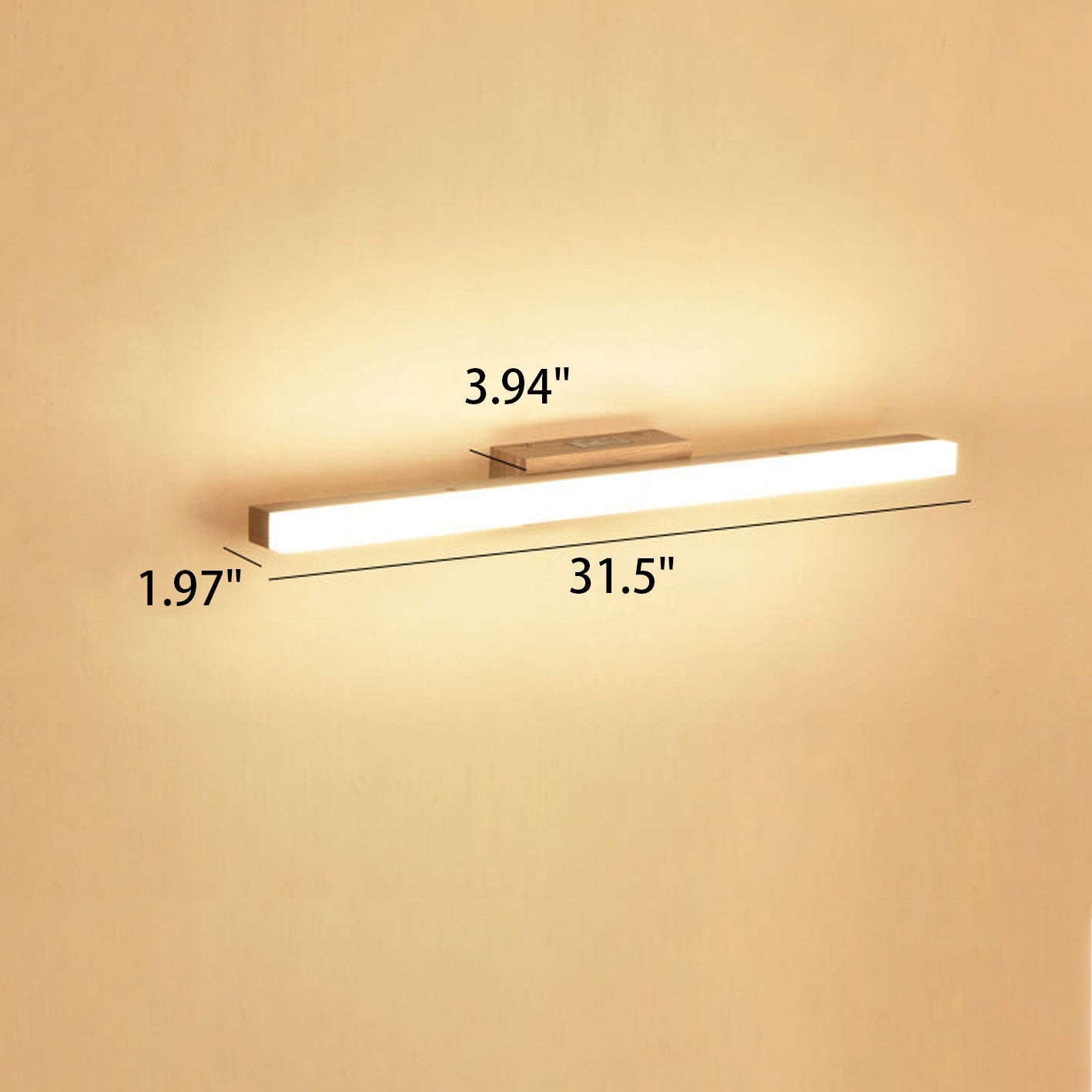 Wooden Long Strip Vanity Wall Lamp