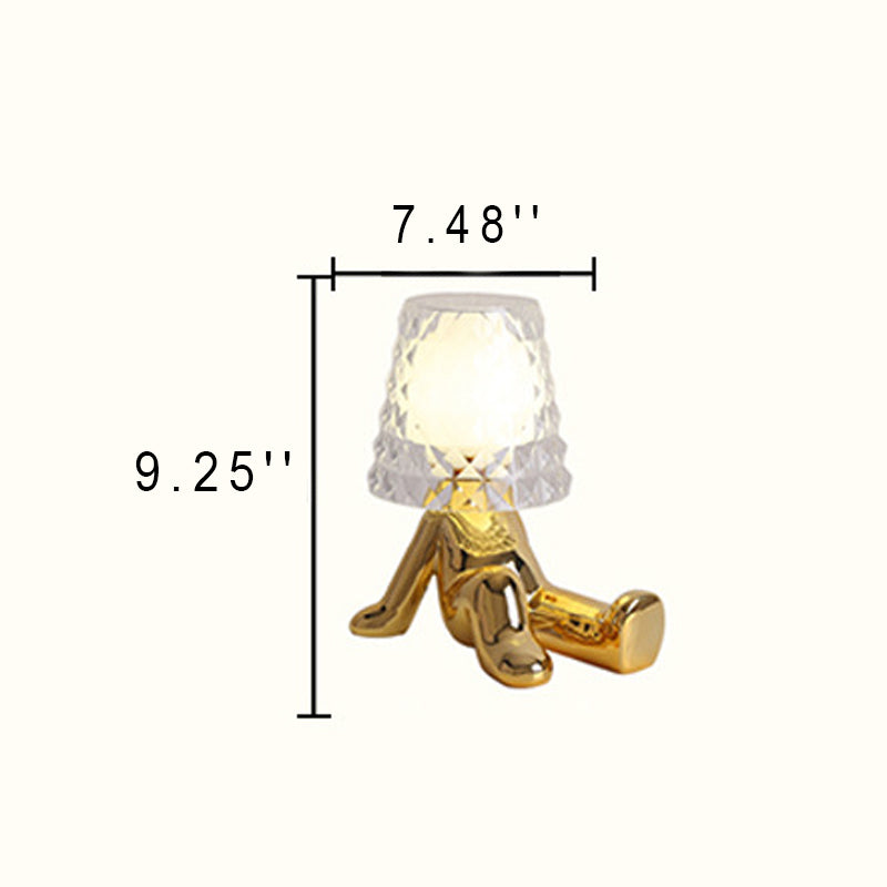 Acrylic Lampshade Electroplating Golden Table Lamp