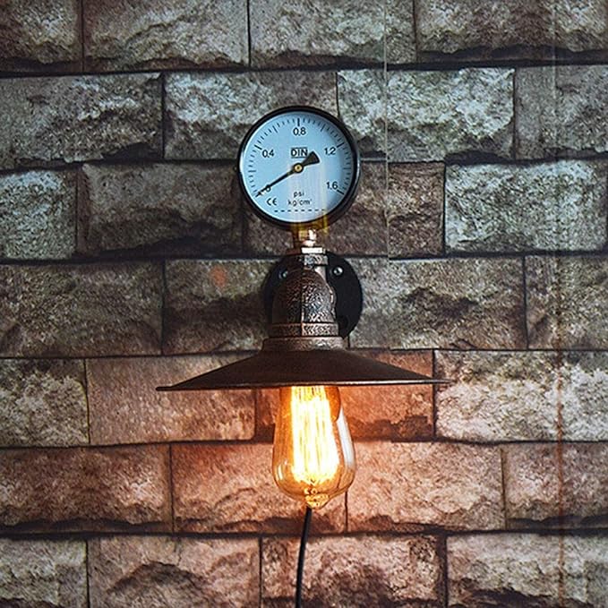 Wrought Iron Water Pipe Wall Lamp
