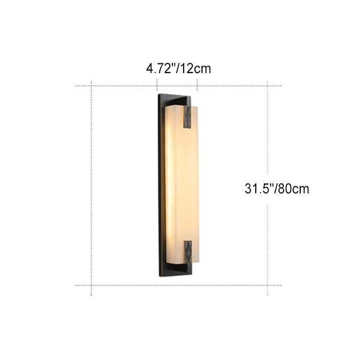Rectangular Copper Marble Patio Outdoor Light