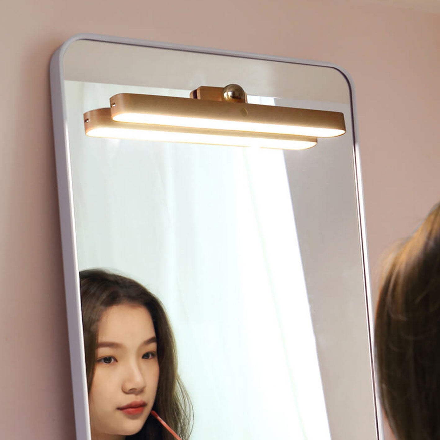 Wooden Strip Magnetic Mirror Wall Lamp