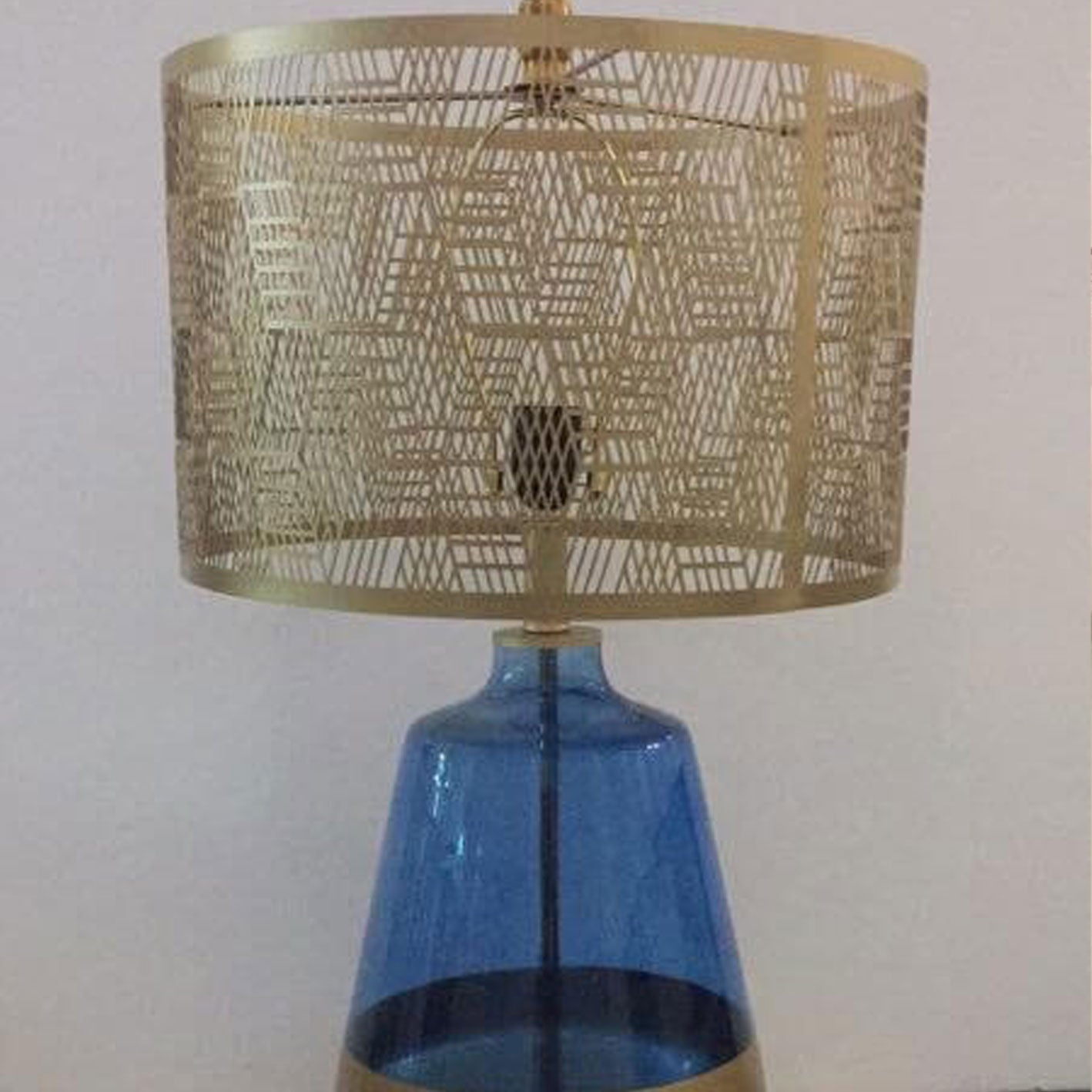 Blue Transparent Body Hollow Table Lamp