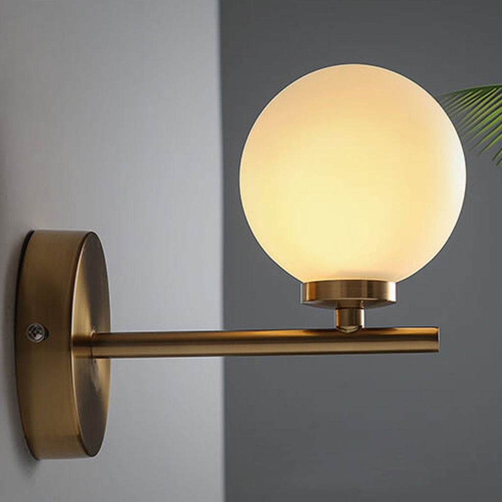 Milk White Round Ball 2-Light Wall Lamp