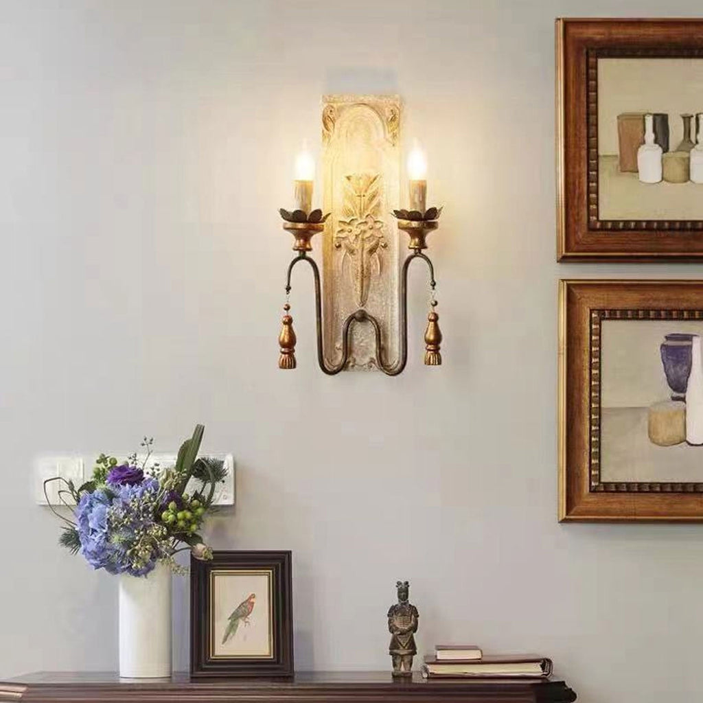 Country Plastic 2-Light Wall Lamp