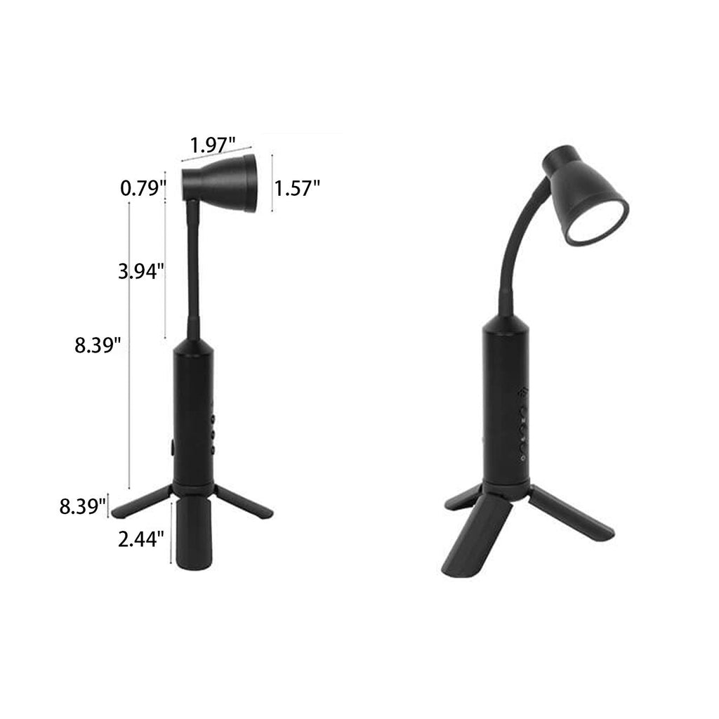 Black Metal Type-C Portable Table Lamp
