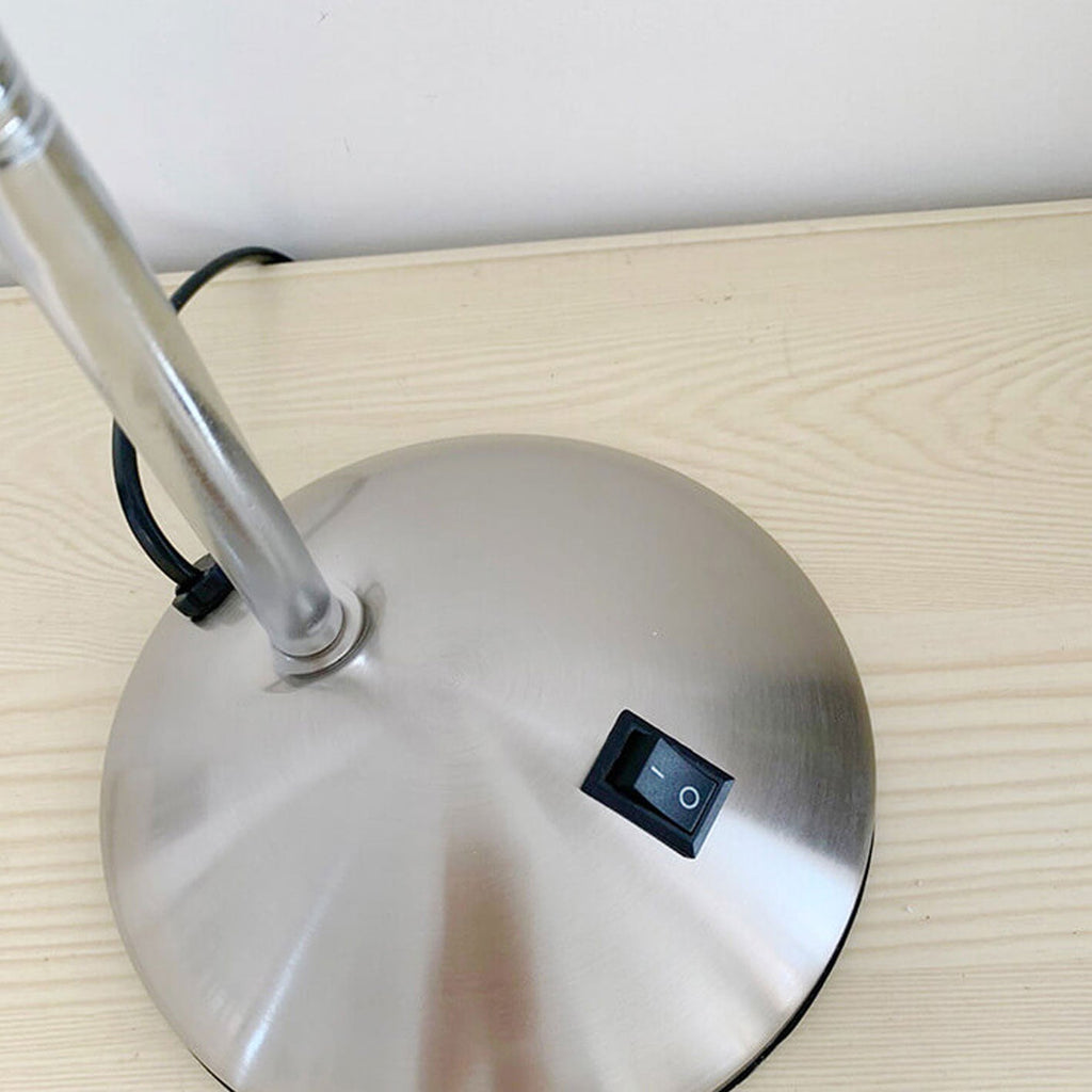 Aged Chrome Metal Table Lamp