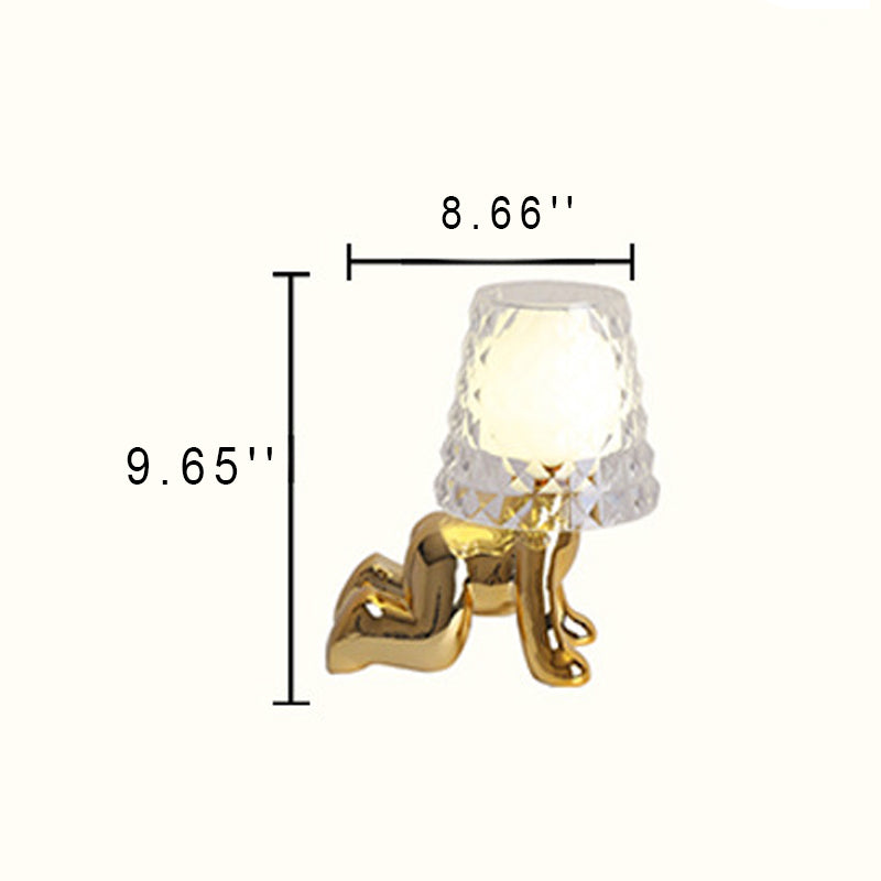 Acrylic Lampshade Electroplating Golden Table Lamp