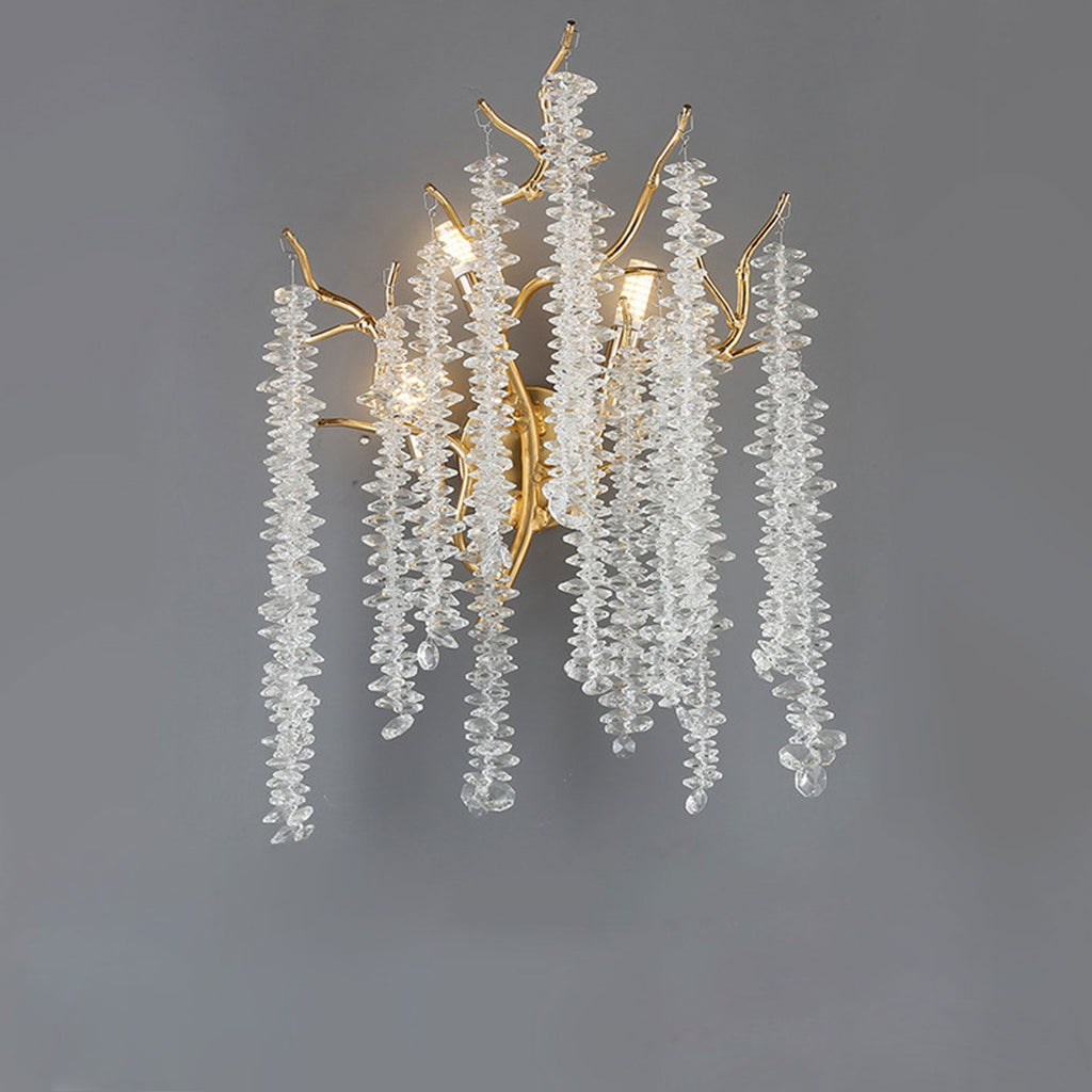 Tree Branch Crystal 3-Light Wall Lamp