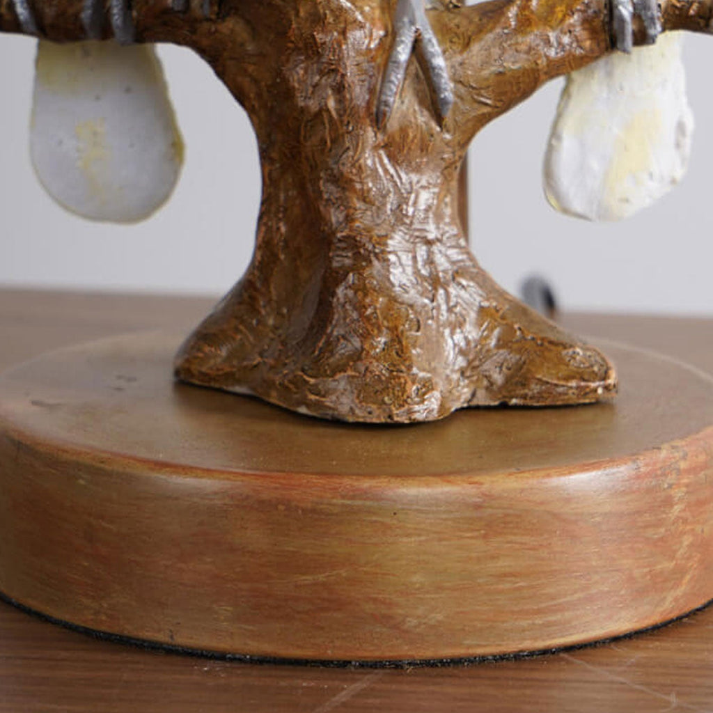 Leaf Fabric Resin Bird Table Lamp