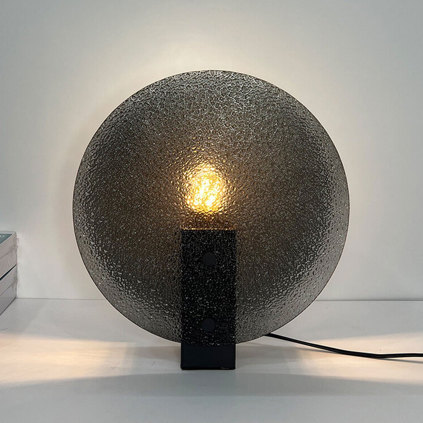 Round Frosted Glass Table Lamp
