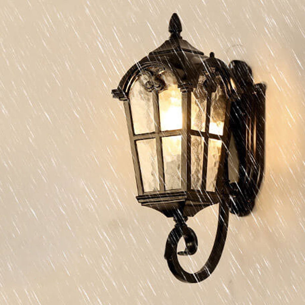 Glass Aluminum Lantern Outdoor Light