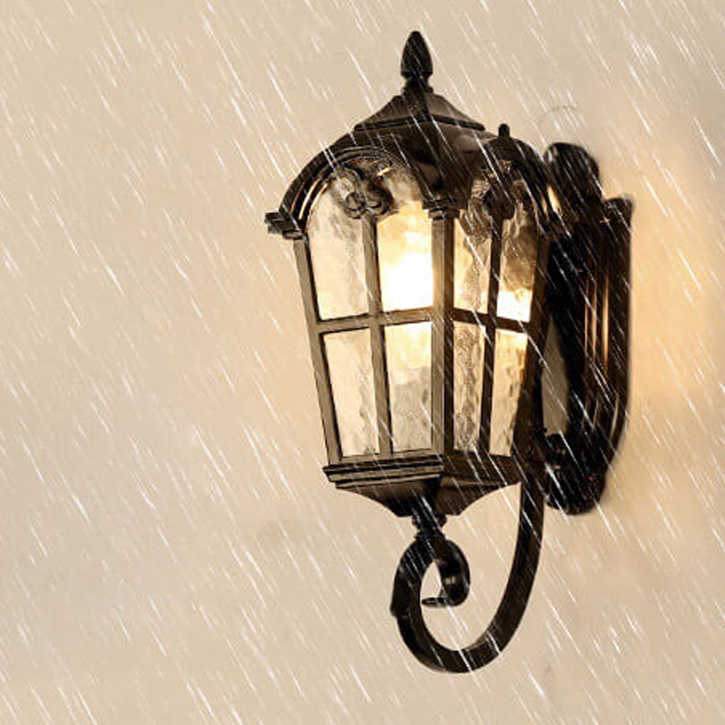 Glass Aluminum Lantern Outdoor Light