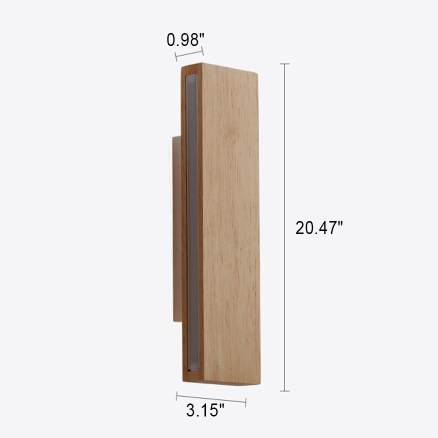 Log Rectangular Flat Rotatable Wall Lamp