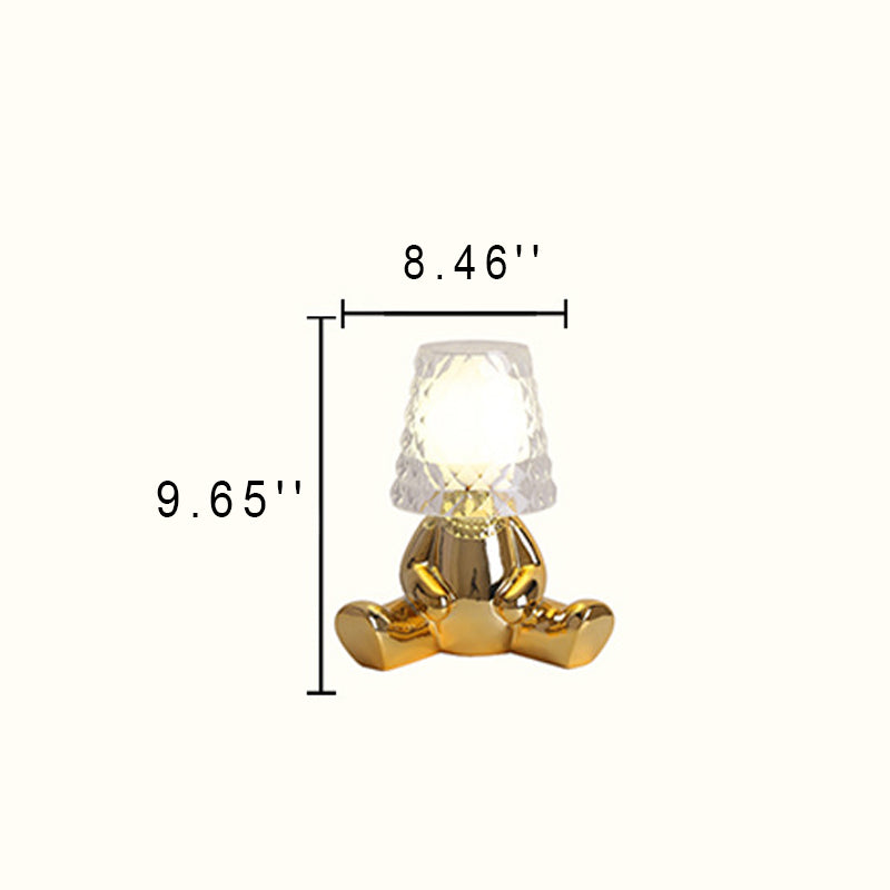 Acrylic Lampshade Electroplating Golden Table Lamp