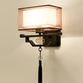 Classical Embroidered Iron Fabric Wall Lamp