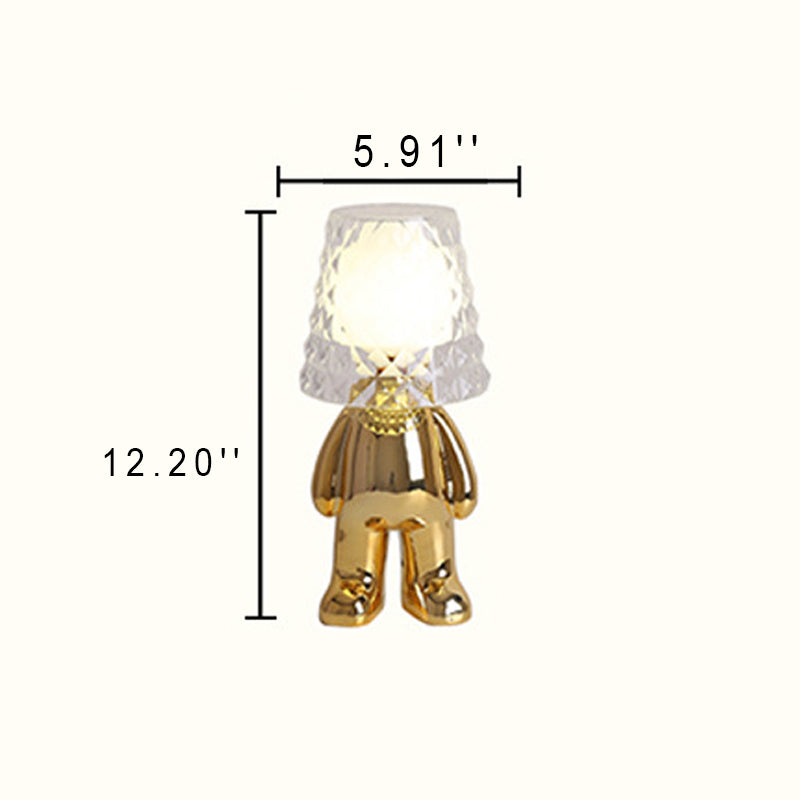 Acrylic Lampshade Electroplating Golden Table Lamp