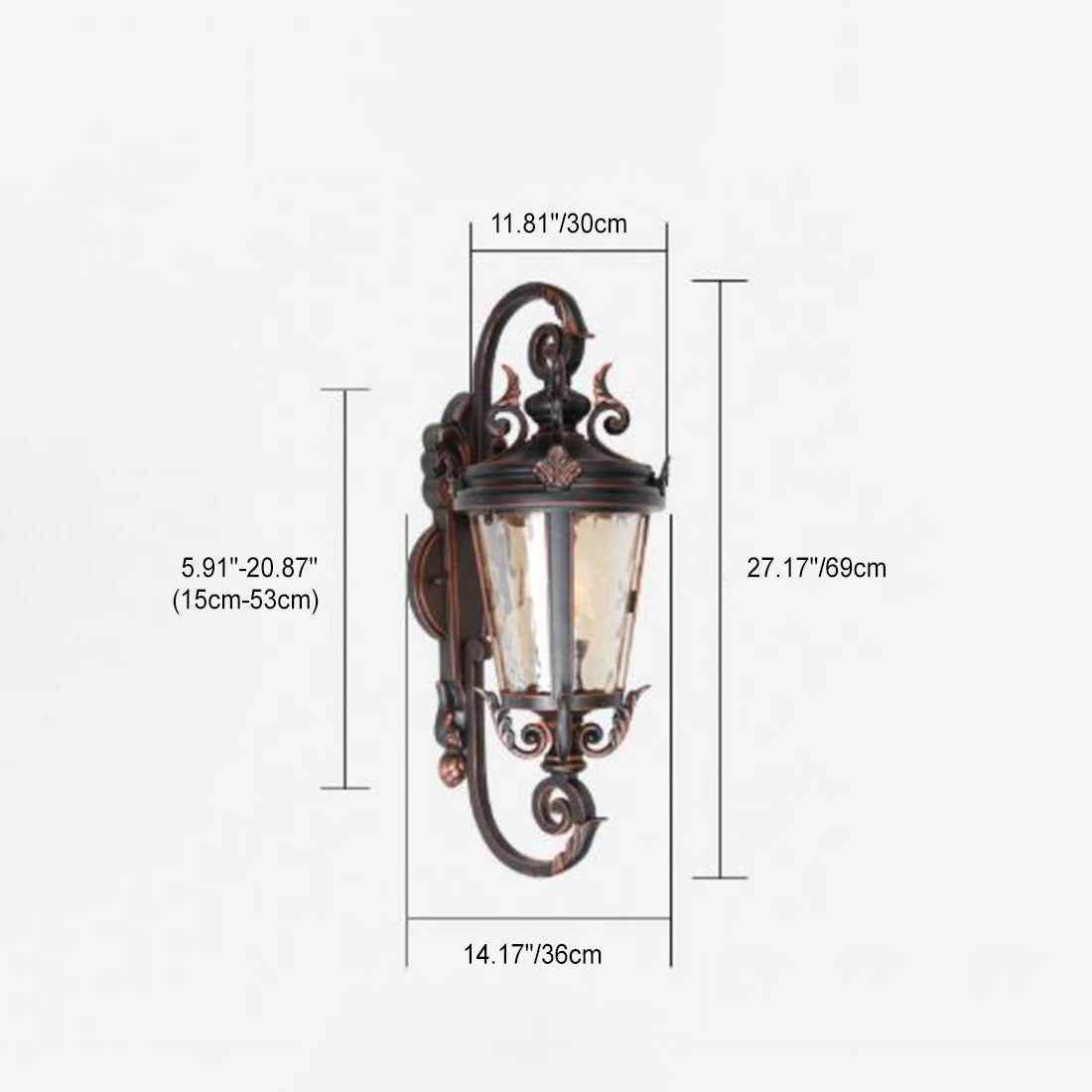 Aluminum Glass Cylinder Patio Outdoor Light