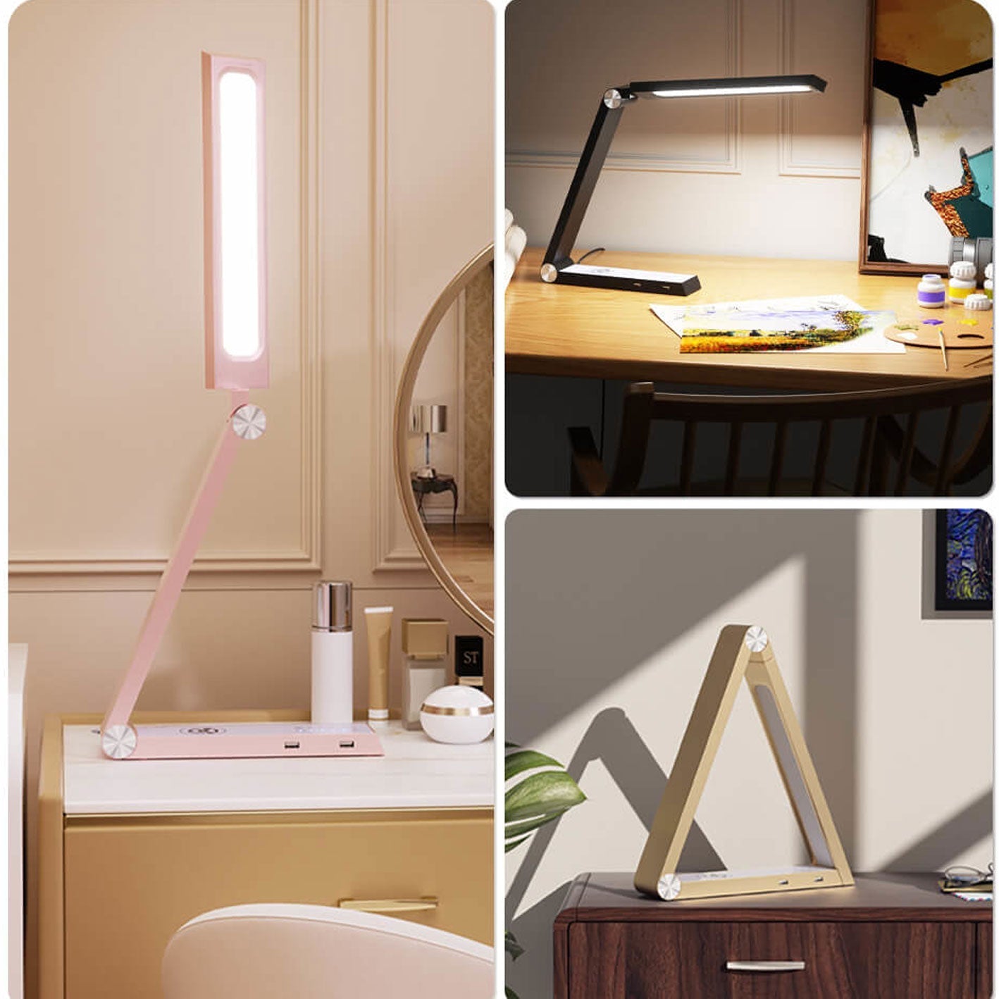 Triangle Eye Protection Rechargeable Table Lamp