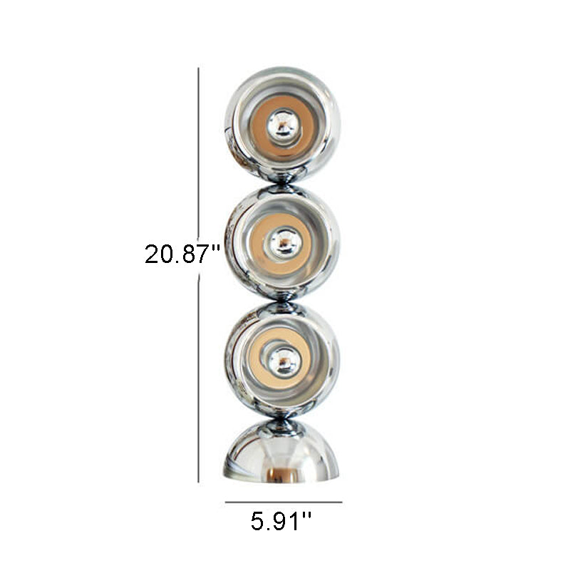 Chrome Metal Orb 1/2/3 2-Light Table Lamp