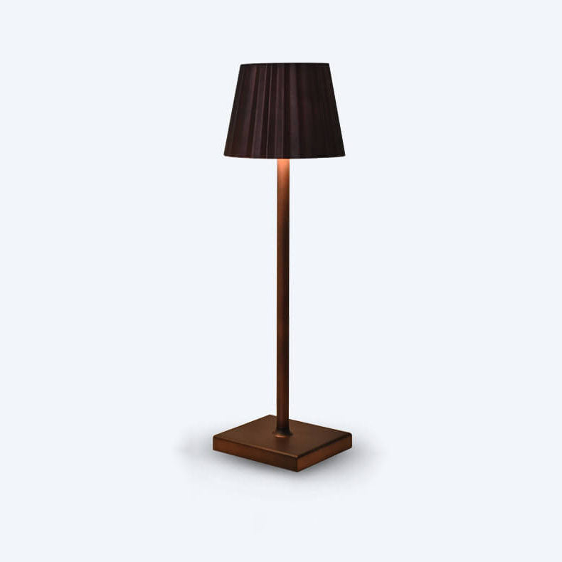 Aluminum Pleated Cone Touch Table Lamp