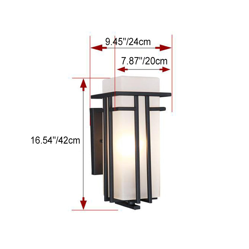 Rectangular Glass Lampshade Outdoor Light