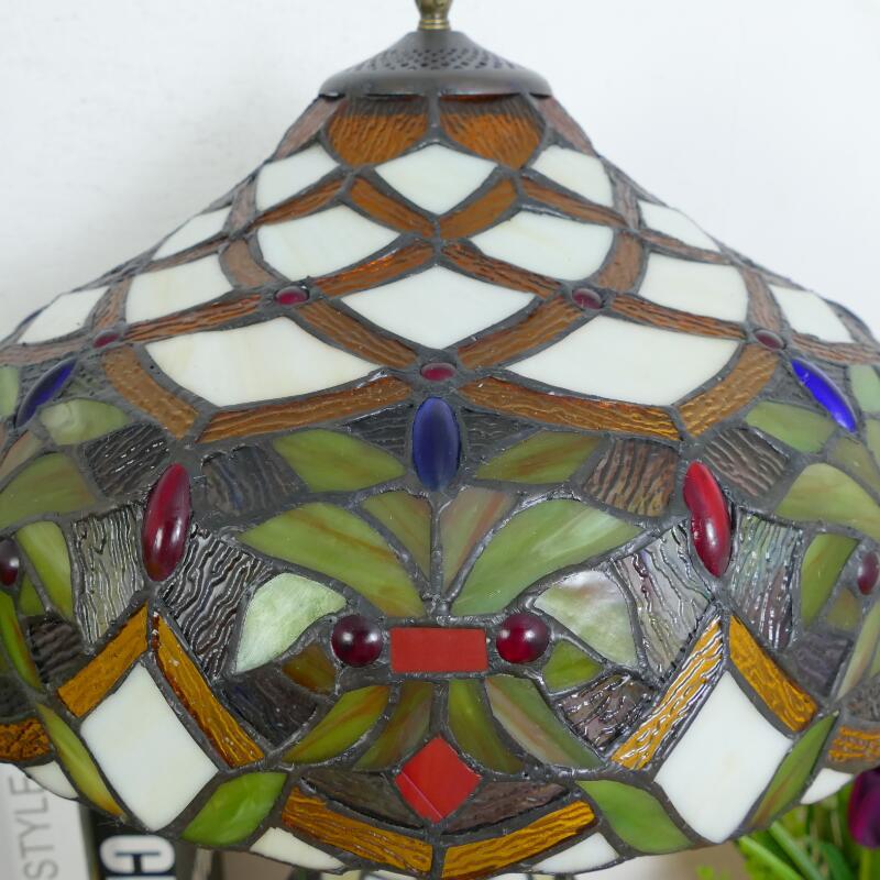 Baroque Umbrella Resin Stained 3-Light Table Lamp