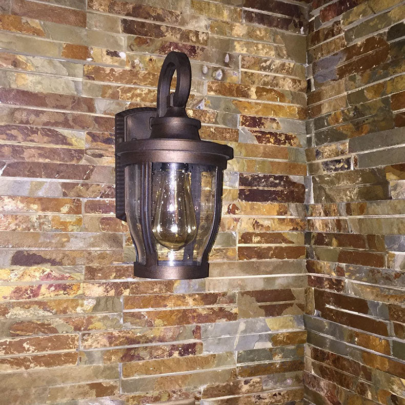 Rain Glass Column Jar Outdoor Light