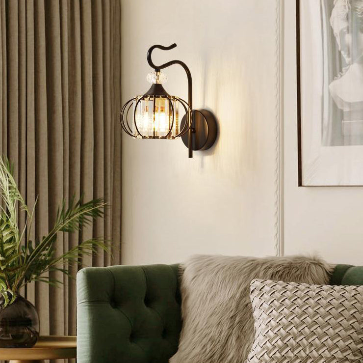 Oval Cylinder Hardware Crystal Wall Lamp