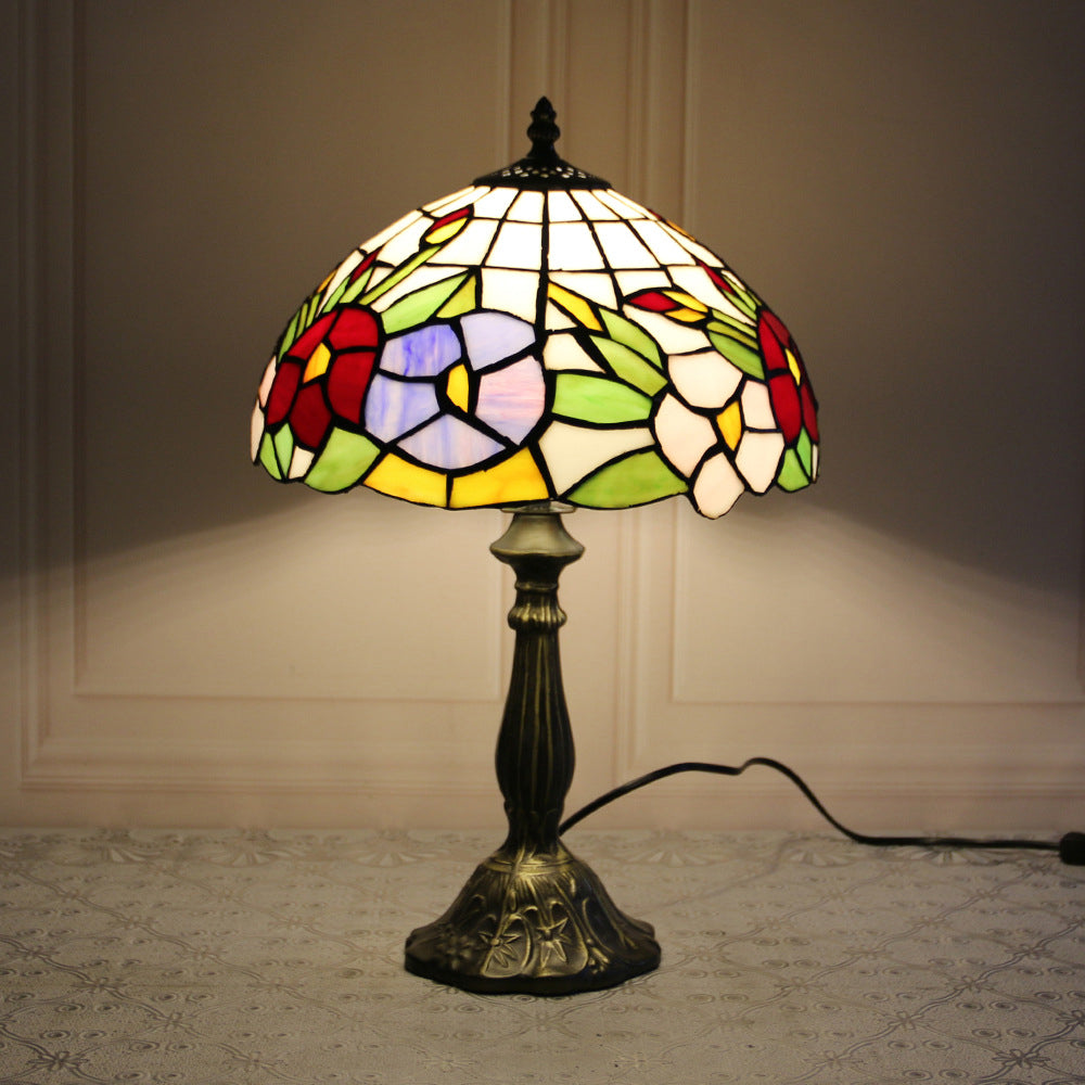 Stained Glass Dome Lotus Table Lamp
