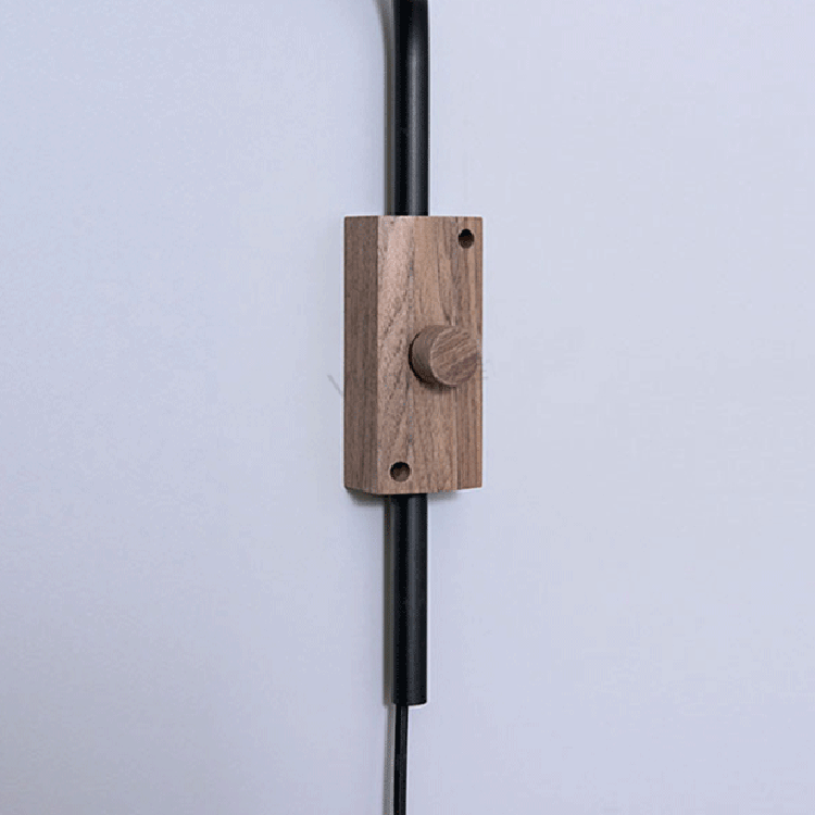 Wooden Cylinder Iron Bedroom Wall Lamp