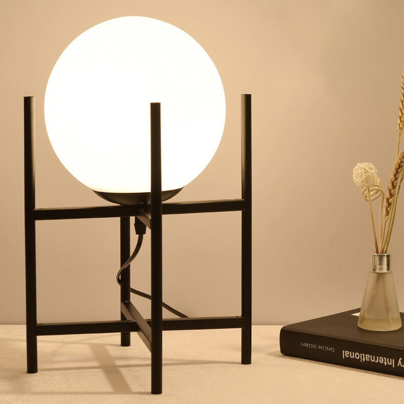 Glass Round Ball Iron Table Lamp